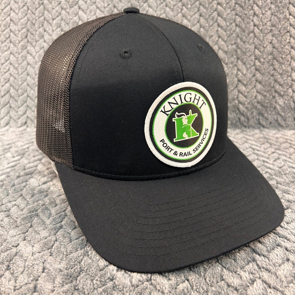 Knight Port & Rail Services Mens Black Richardson 112 Trucker Hat Snapback OSFM‎